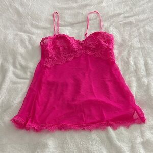 Victoria's Secret Hot Pink Lace Slip